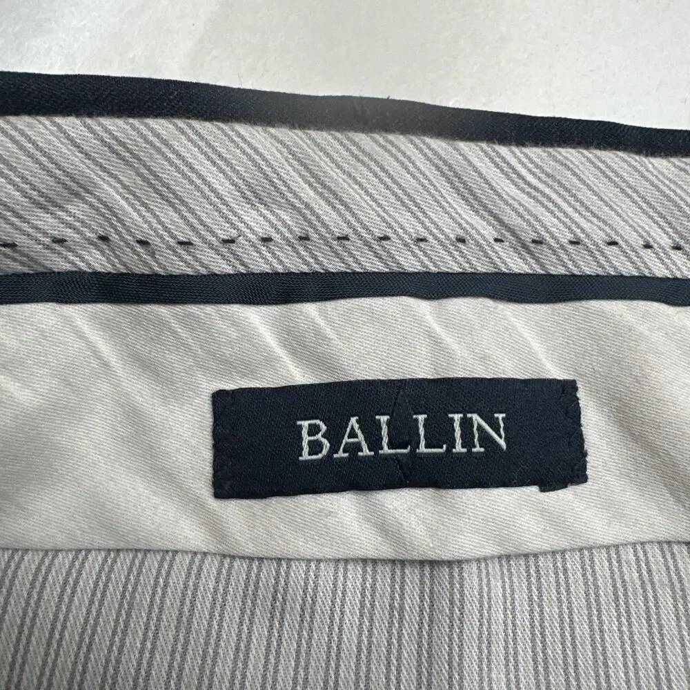Ballin Dress Pants 100% Super 120s Wool Comfort-Eze Mens 40x27.5 Blue Flat Front